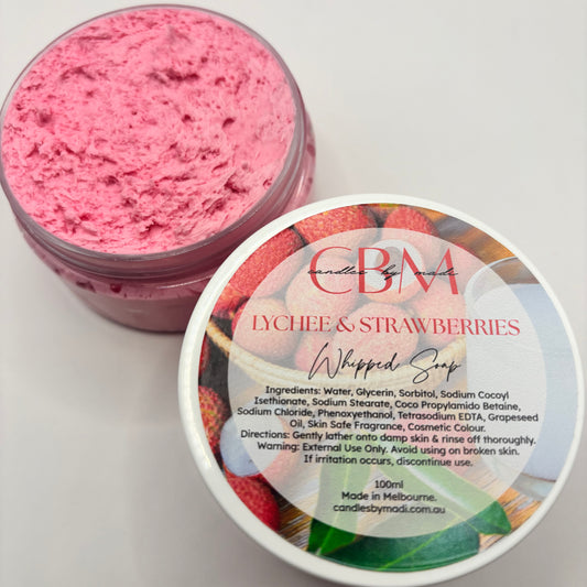 Lychee & Strawberries Whipped Soap (100ml)