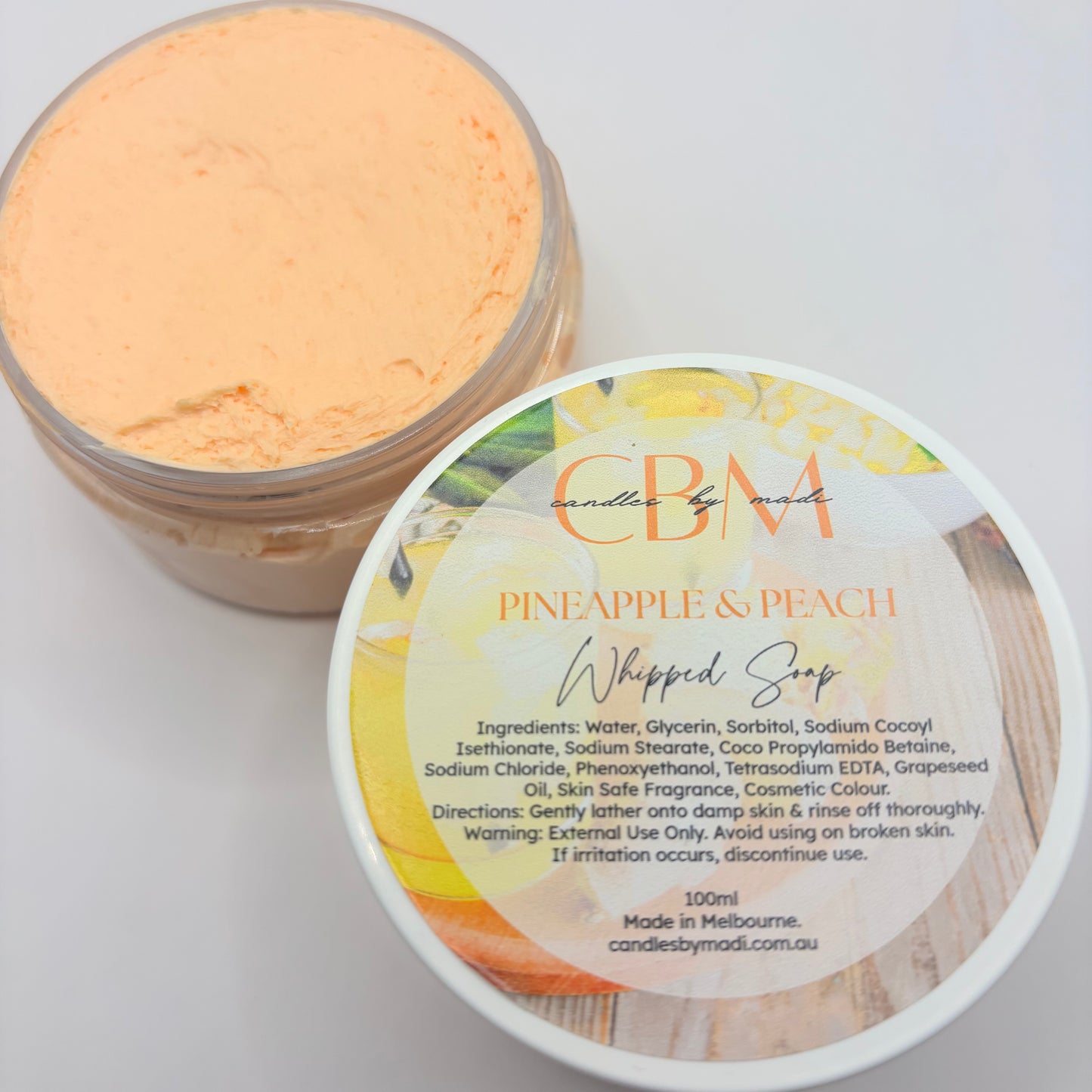 Pineapple & Peach Whipped Soap (100ml)