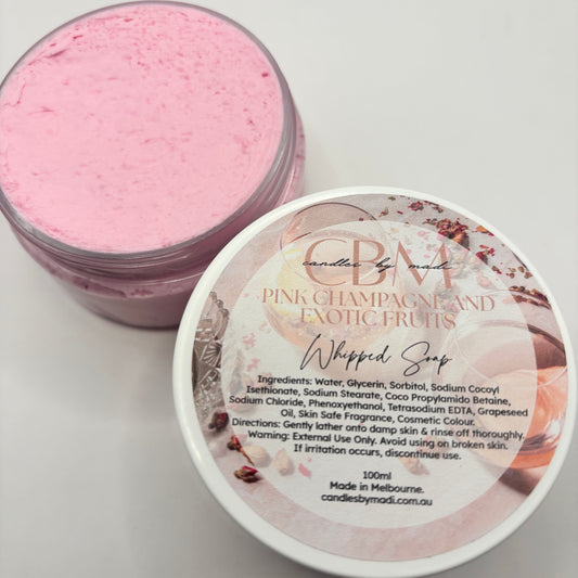 Pink Champagne & Exotic Fruits Whipped Soap (100ml)