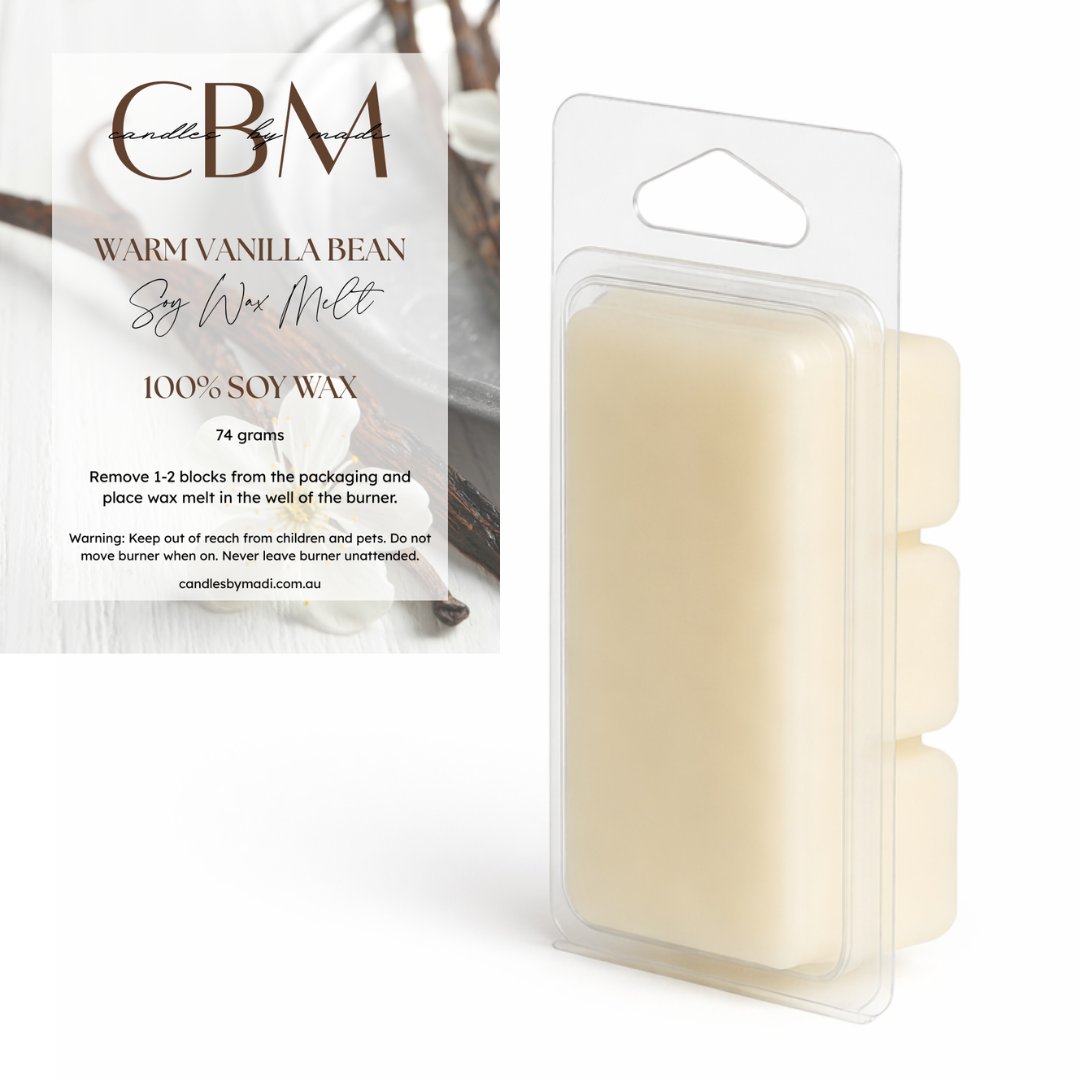 Warm Vanilla Bean Soy Wax Melt (74 grams)