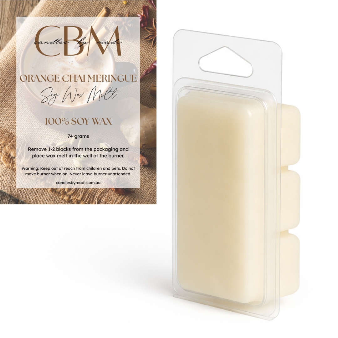 Orange Chai Meringue Soy Wax Melt (74 grams)