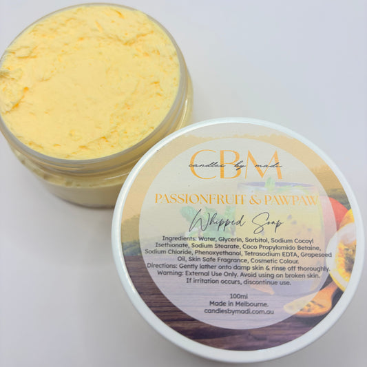 Passionfruit & Pawpaw Whipped Soap (100ml)