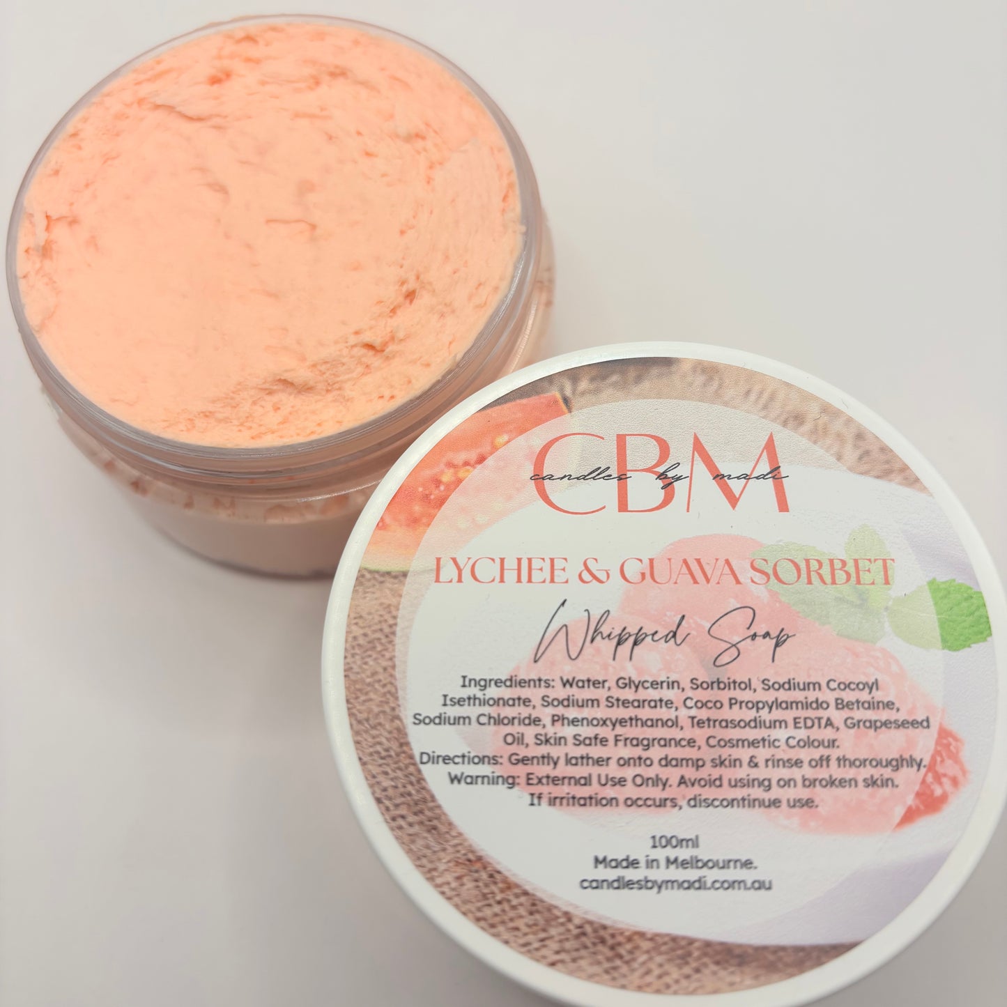 Lychee & Guava Sorbet Whipped Soap (100ml)