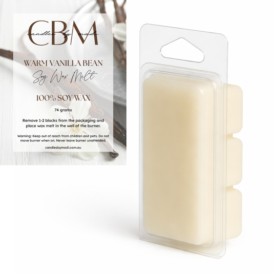 Warm Vanilla Bean Soy Wax Melt (74 grams)