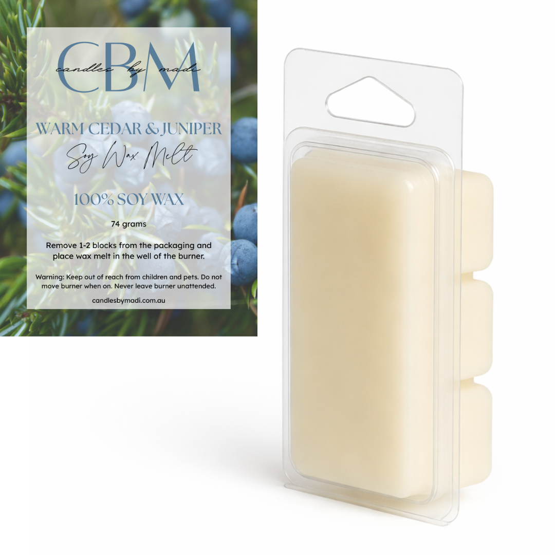 Warm Cedar & Juniper Soy Wax Melt (74 grams)