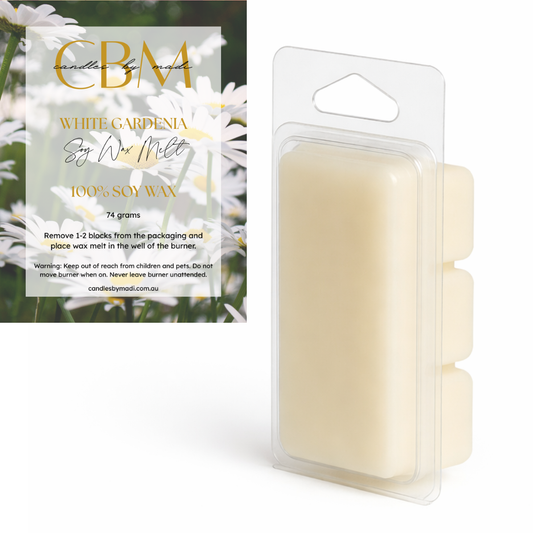 White Gardenia Soy Wax Melt (74 grams)
