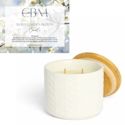 White Garden Bloom Candle (300 grams)
