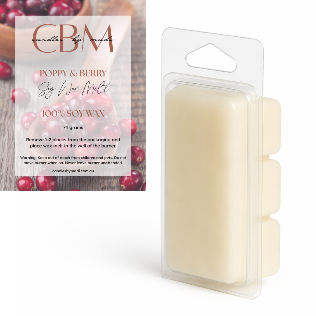 Poppy & Berry Soy Wax Melt (74 grams)
