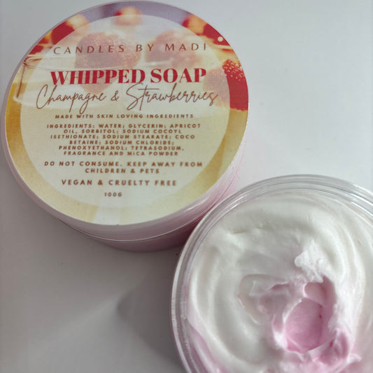 Champagne and Strawberries Whipped Soap (100 grams)