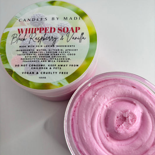 Black Raspberry and Vanilla Whipped Soap (100 grams)